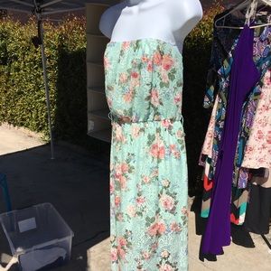 Light blue long tube dress